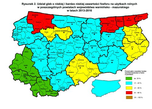 mapa w-m fosfor niska 2013-2016 uzytkirolne